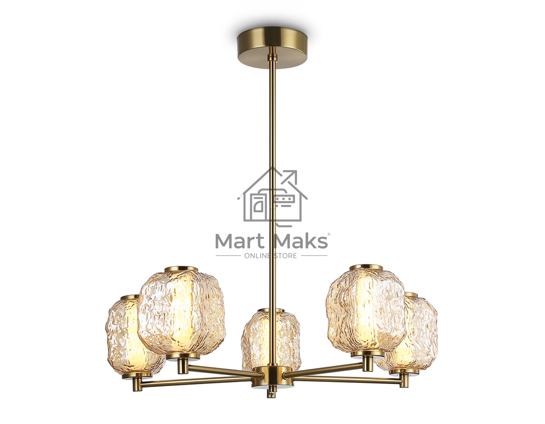 Светильник Ambrella light LH30104/5 SB/TI бронза/янтарь 27W 3000K D660*700