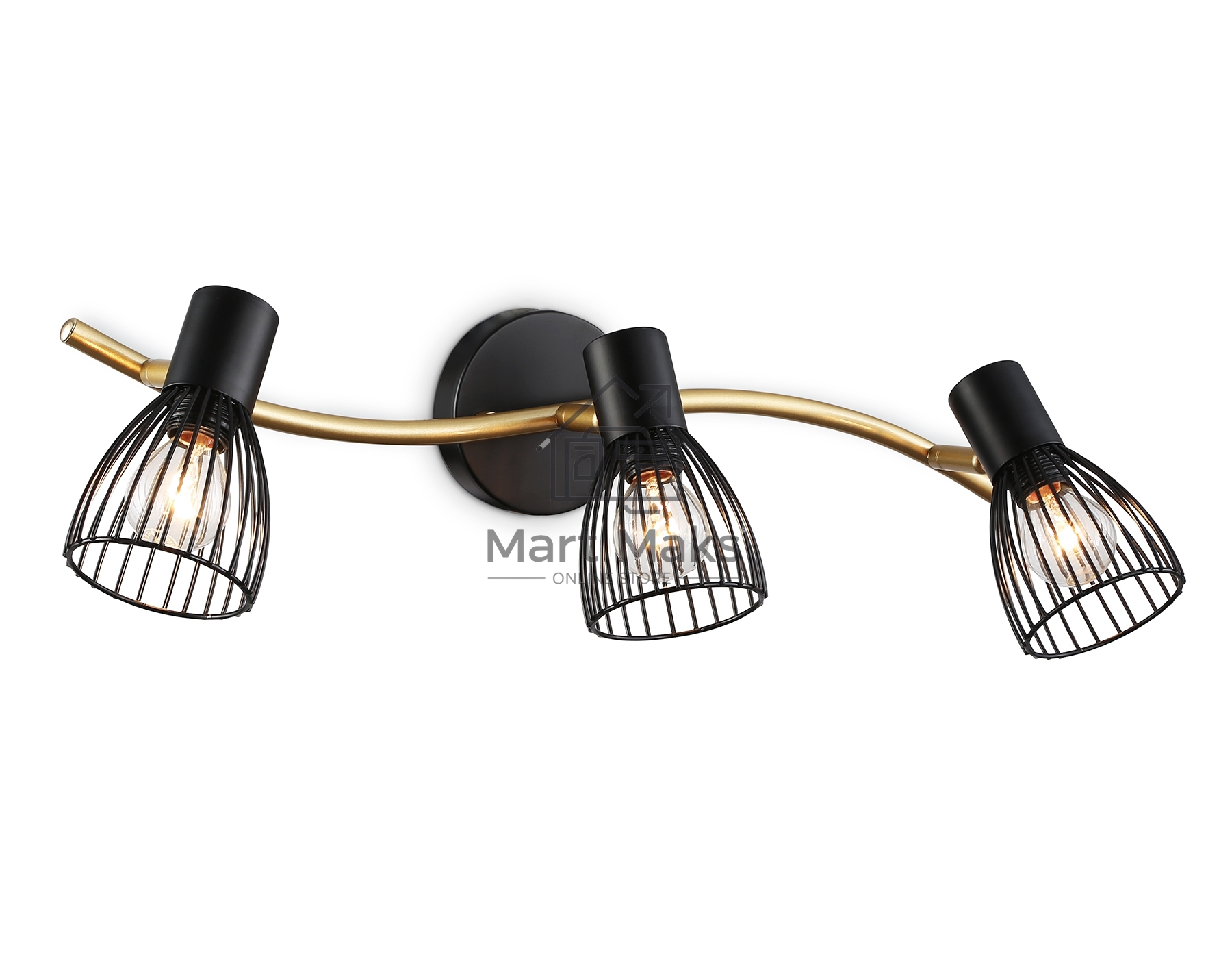 Светильник Ambrella light TR8661/3 BK/GD черный/золото E14/3 max 60W 550*100*170