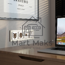 Рамка на 4 поста Senso (шампань, стекло soft-touch) W0043111
