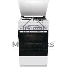 Плита комбинированная Gorenje GK5A12WG белый, конфорок 2 газовых и 2 электрических, духовка 68 л, 50 см x 85 см x 59.4 см