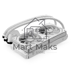 Комплект водяного охлаждения ExeGate BlackWater-240.PRISM.PWM.ARGB.White (3 PIN 5V ADDRESSABLE RGB подсветка, LGA1954/1851/1700/1200/115x/2066/2011/AM5/AM4, TDP 260W, 2x Fan 120mm 4pin PWM 600-1800RPM Hydro bearing, помпа 3pin 2700RPM, макс. шум 37db, с термопастой, на винтах, белый, RET)