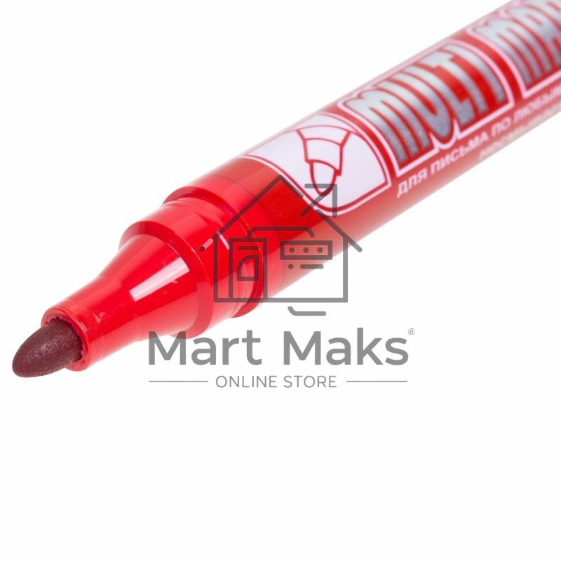 Маркер перманентный Crown «Multi Marker» 3 мм, красный, пулевидный