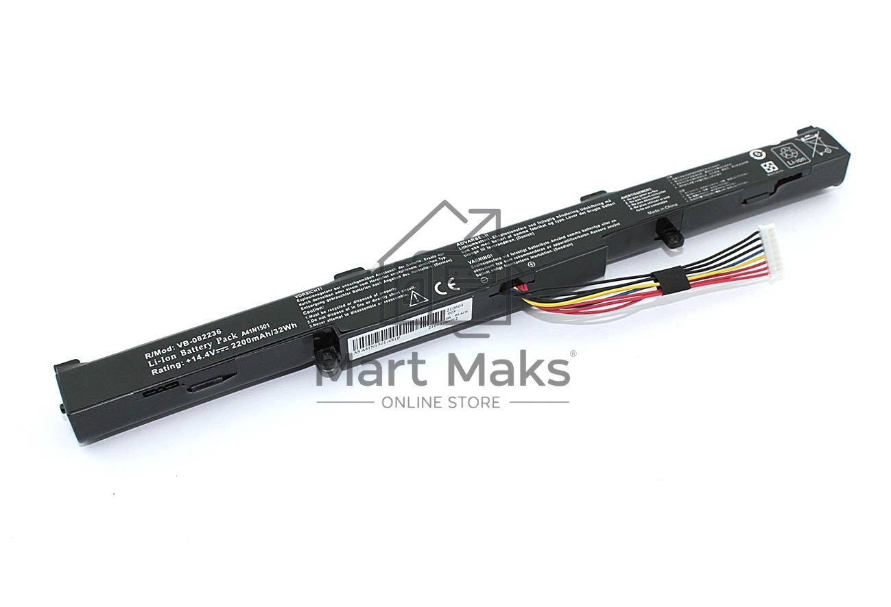 Аккумуляторная батарея для ноутбука Asus GL752JW 14.4V 2200mAh OEM