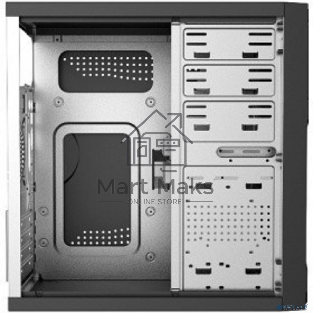 Компьютерный корпус с блоком питания Foxline 450Вт. Сase Forza mATX, 450W, 2xUSB2.0, Black, w/o FAN, 12 cm fan PSU, power cord