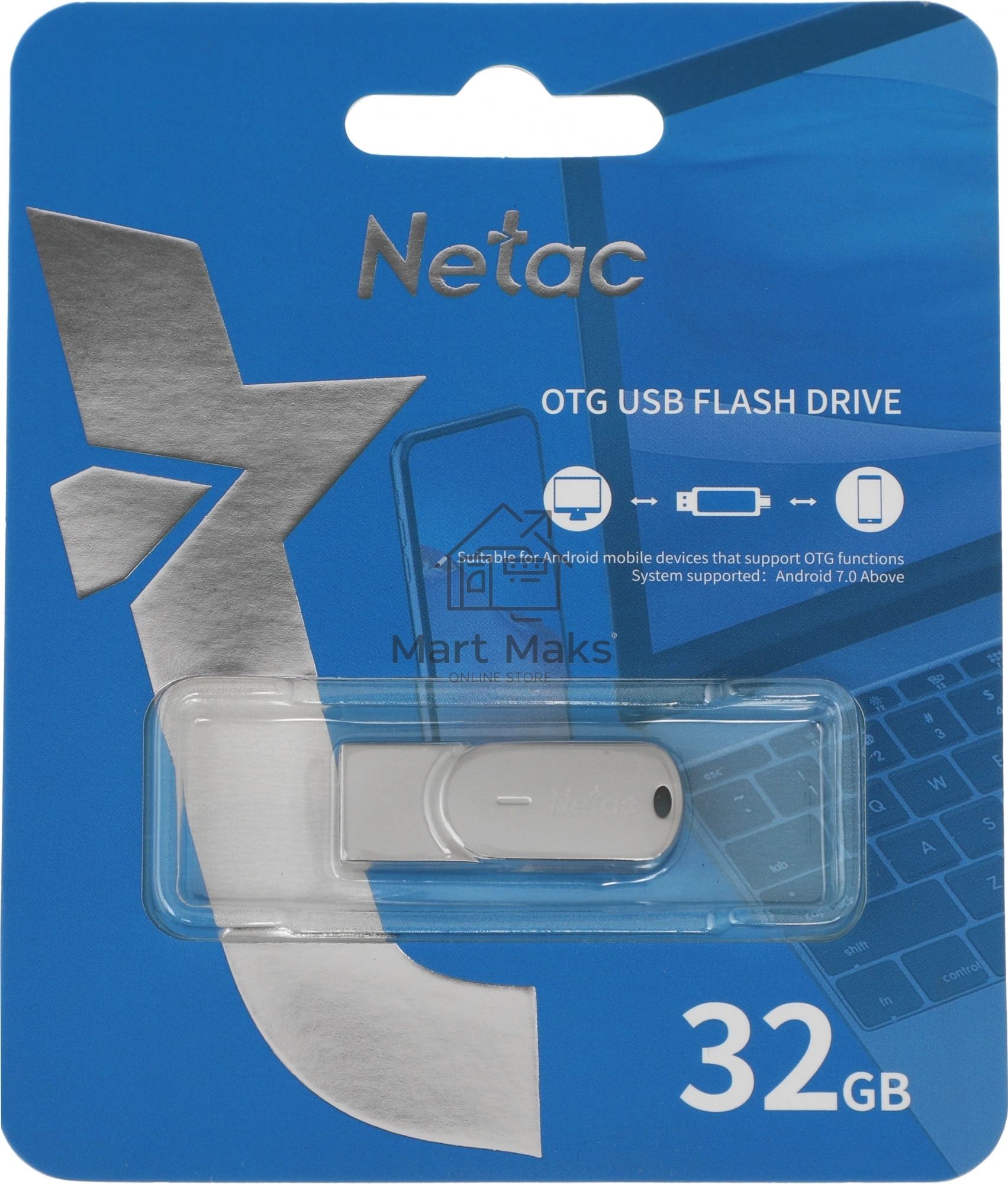 Флешка USB R/W R/W Netac U785 32Gb <NT03U785C-032G-30PN>, USB3.0+TypeC, металлическая