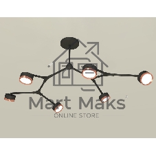 Светильник Ambrella light XB9056153/6 SBK/PPG черный песок/золото розовое полированное GX53 (C9056, N8126)
