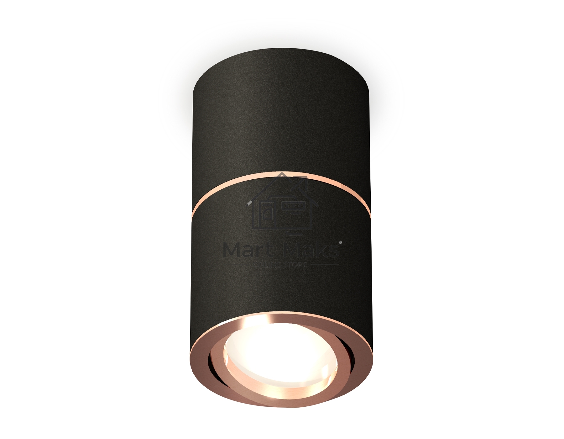 Светильник Ambrella Light XS7402200 SBK/PPG черный песок/золото розовое полированное MR16 GU5.3 (C7402, A2073, C7402, N7005)