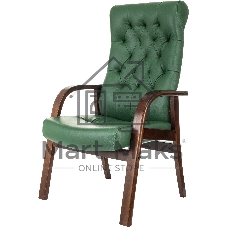Кресло Бюрократ T-9928WALNUT-CF зеленый, кожа