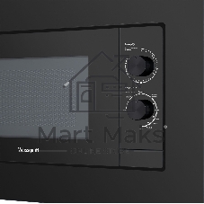 Встраиваемая микроволновая печь Weissgauff HMT-2016 Grill черный, 20 л, 700 Вт, переключатели - поворотный механизм