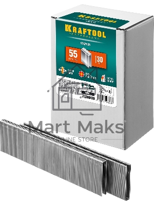 Скобы для степлера узкие тип 55, KRAFTOOL 30 мм 5000 шт Скобы для степлера узкие тип 55, KRAFTOOL 30 мм 5000 шт
