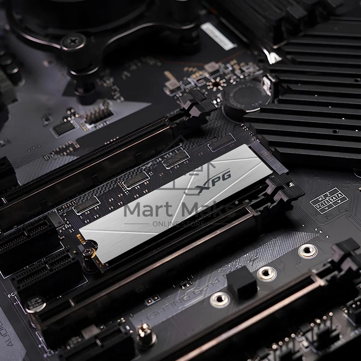 Накопитель SSD ADATA XPG GAMMIX S60, 1Tb, PCIe 4.0 x4, M.2 2280, NVMe, R/W 5000/3200, с радиатором