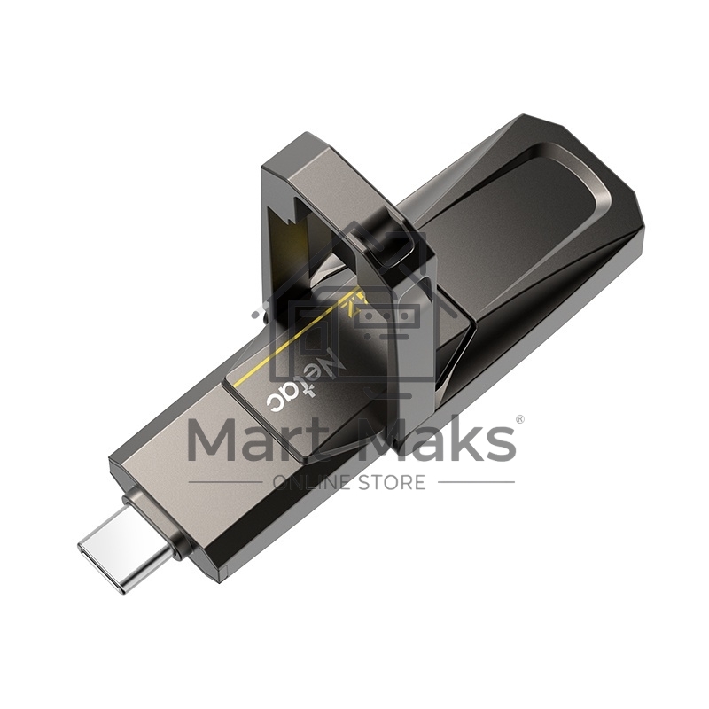 Флешка USB R/W Netac US5 NT03US5C-512G-32TA 512GB USB3.2+TypeC Solid State Flash Drive, up to 550MB/500MB/s