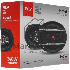 Колонки автомобильные ACV PI-694E 240Вт 88дБ 4Ом 16x23см (6x9дюйм) (ком.:2кол.) коаксиальные четырехполосные