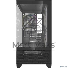 Корпус Powercase Vision Micro M4B, Tempered Glass, Type-C, 3x 120mm ARGB PWM Fan, чёрный, mATX (CVMM4B-A3)