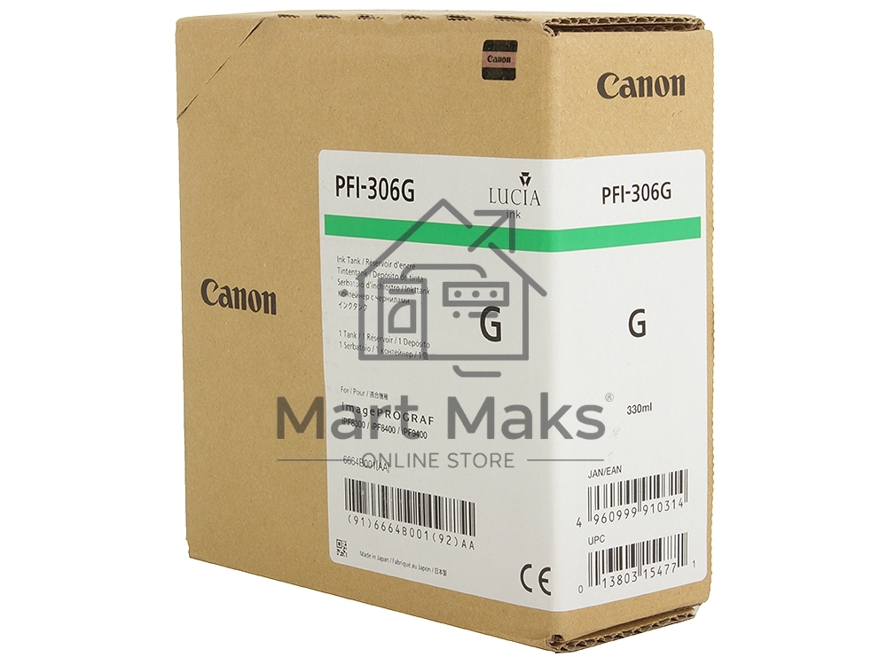 Картридж струйный Canon PFI-306 G зеленый для iPF8400/9400 (6664B001)