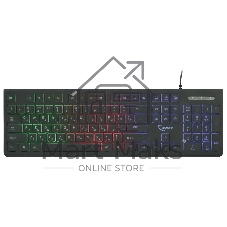 Клавиатура проводная с подсветкой Gembird KB-250L, USB, черный, 104 клавиши, подсветка Rainbow, шоколадный тип клавиш, кабель 1.5м