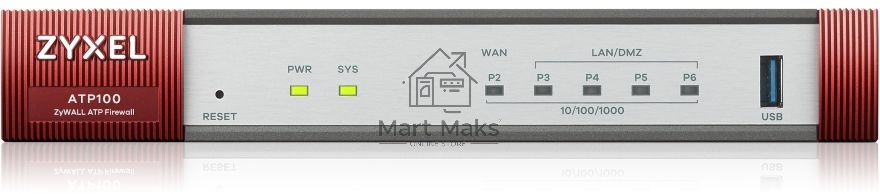 Межсетевой экран Zyxel ATP100 Firewall, 1xWAN GE, 1xOPT GE (LAN/WAN), 3xLAN/DMZ GE, 1xUSB3.0, AP Controller (8/24), NebulaFlex Pro, 1 Year Gold Subscription (AS, AV, CF, IDP / DPI, sandbox, SecuReporter, secure Wi-Fi, 24 access points) !AS+CF temporarily 
