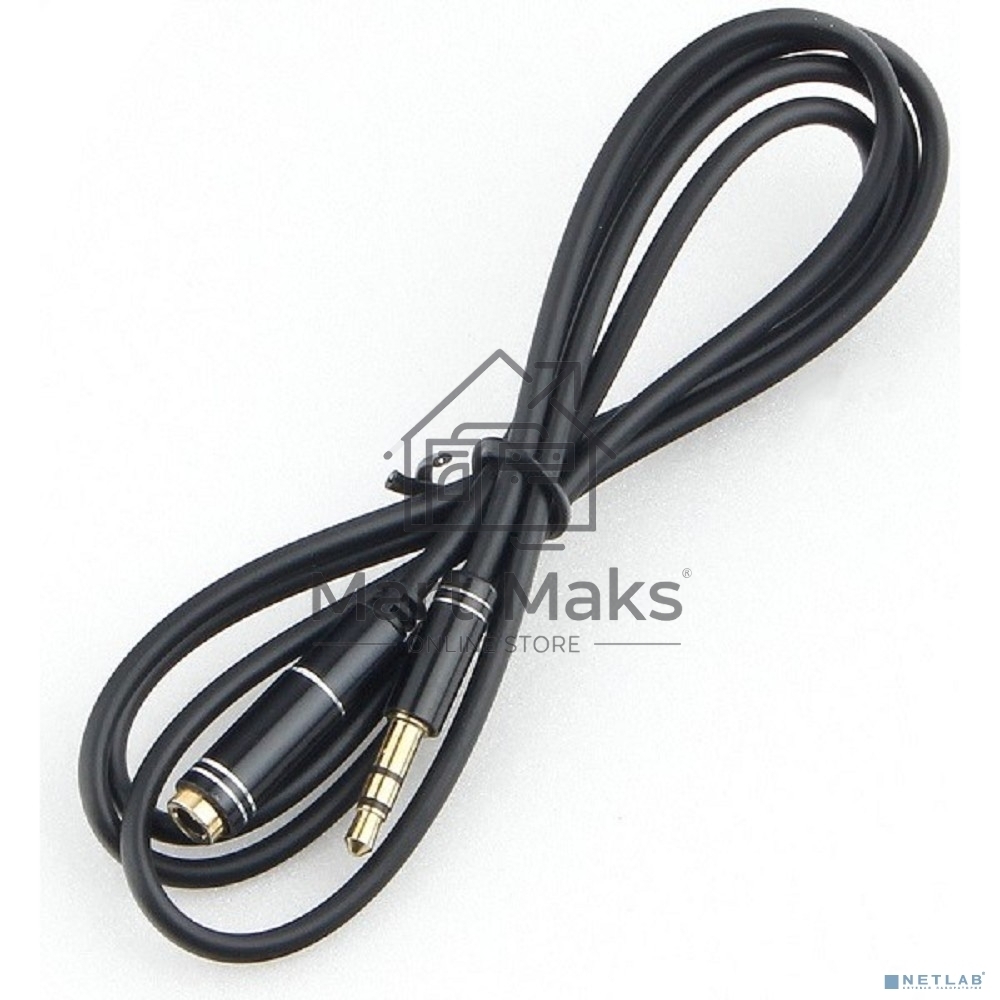 Кабель аудио удлинительный Cablexpert CCAB-02-35MF-2MB. 3.5 Jack (M)/3.5 Jack (F), черный, 2м, блистер
