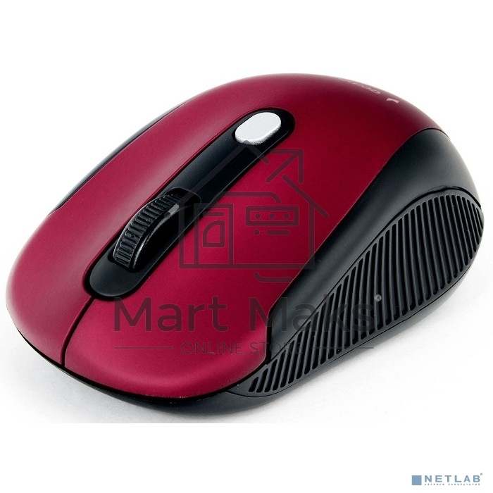 Мышь беспроводная Gembird MUSW-420-1 красный, 1600 dpi, радиоканал, USB, кнопки - 4