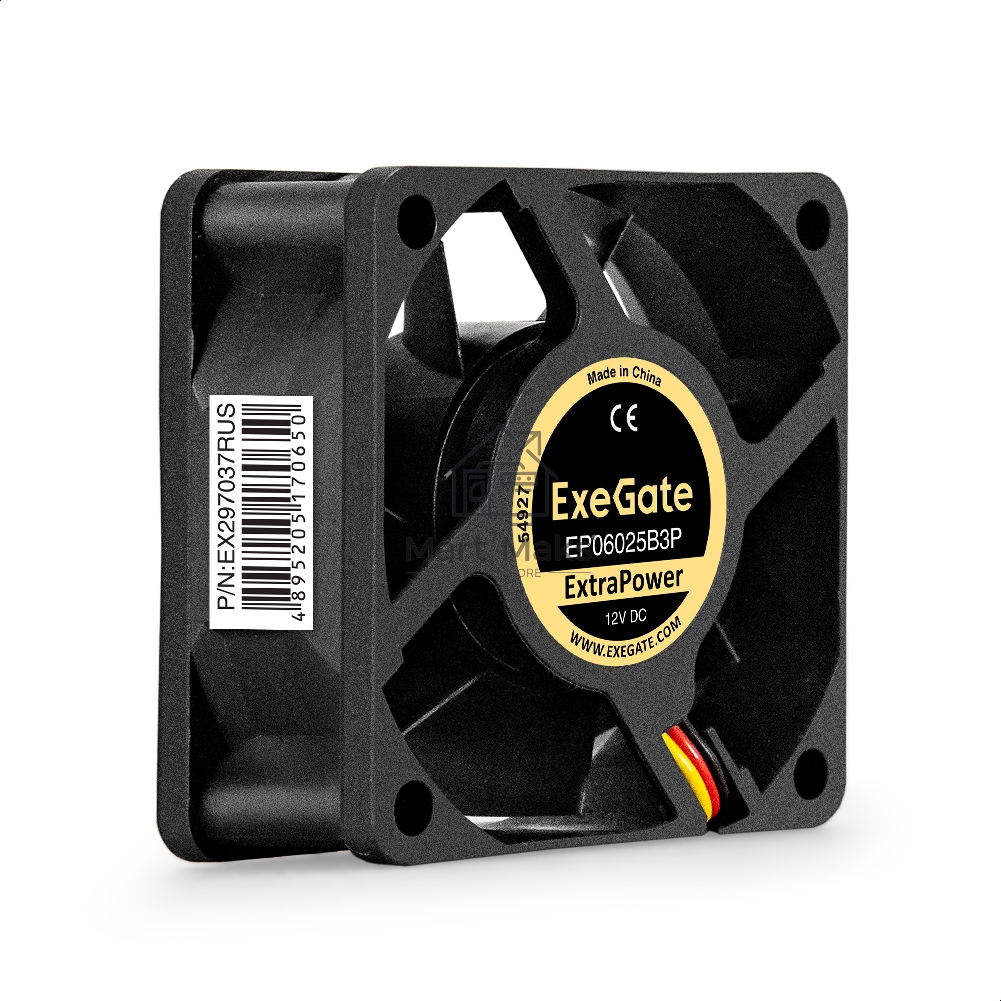 Вентилятор для корпуса ExeGate ExtraPower EP06025B3P черный, 60 мм, 4500 об/мин, 31 дБ, 3 pin