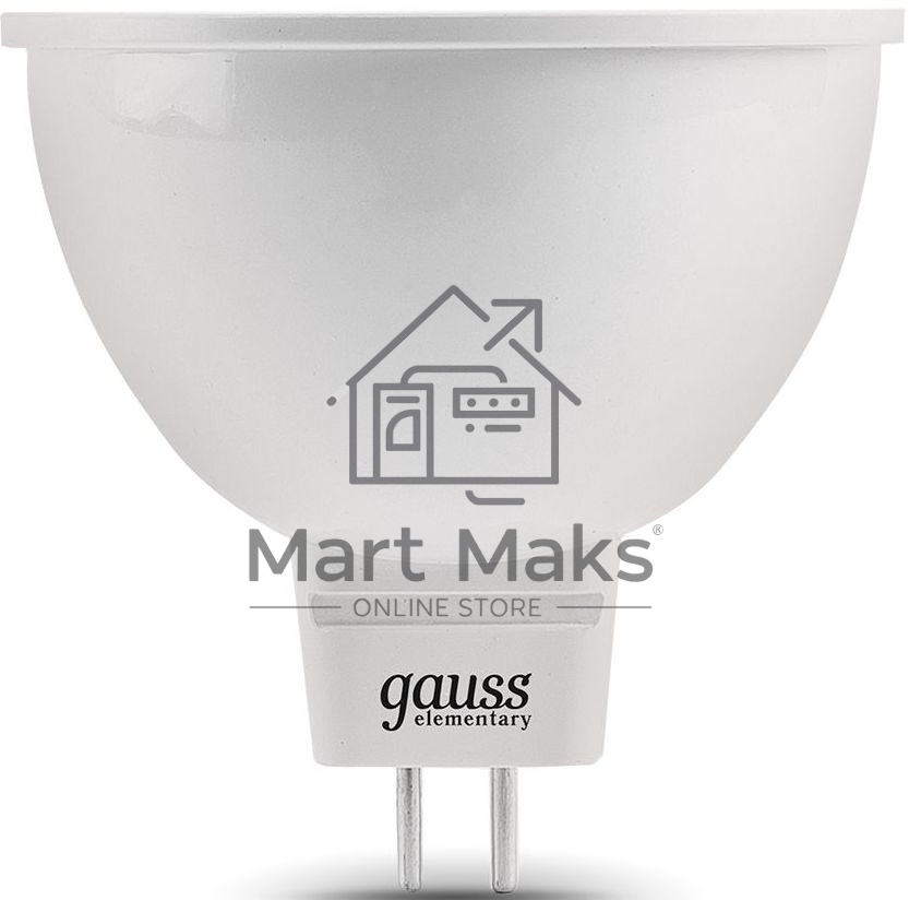 Лампа светодиодная Gauss Elementary MR16 9Вт цок.:GU5.3 спот 220B 2700K св.свеч.бел.теп. MR16 (упак.:10шт) (13519)