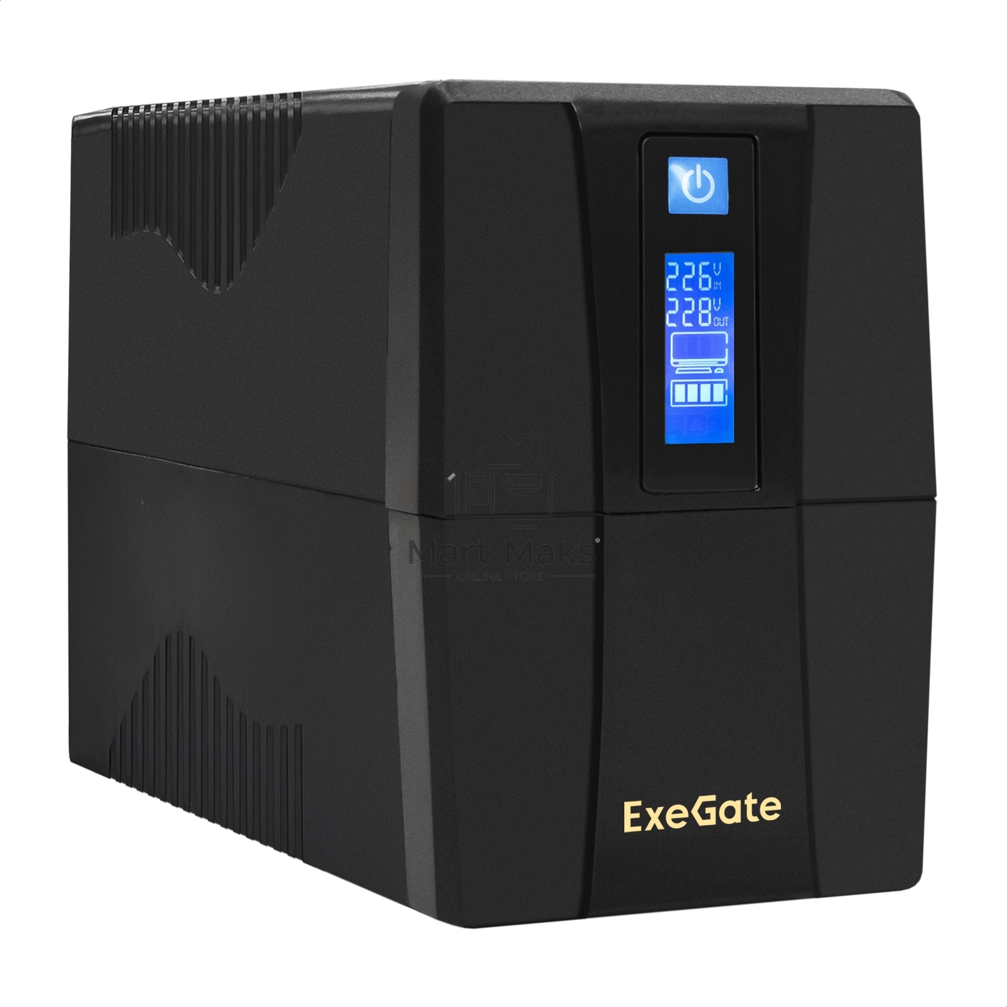 Источник бесперебойного питания ExeGate EX292775RUS Power Smart ULB-800.LCD.AVR.4C13 <800VA/480W, LCD, AVR, 4*C13, металлический корпус, Black>