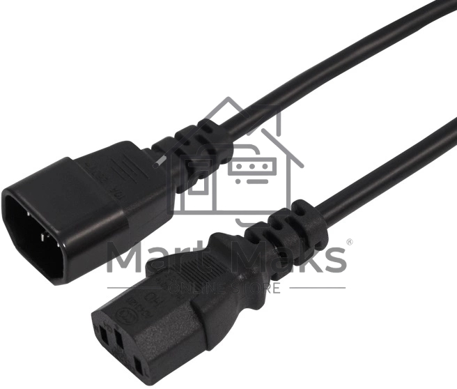 Шнур сетевой Rexant IEC 320 C13 – IEC 320 C14 3x0,75мм², длина 1,2м