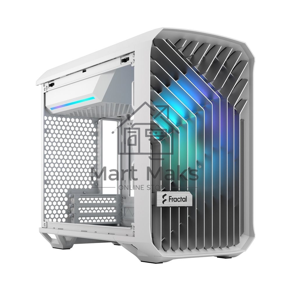 Корпус ПК без блока питания Fractal Design Torrent Nano RGB TG Clear Tint, Mini-Tower, 1x180mm RGB, 2xUSB-A 3.2 + 1xUSB 3.2 Type-C mITX, mDTX White