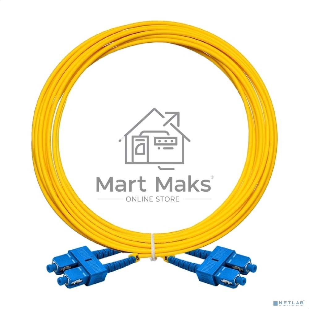 Патч-корд волоконно-оптический ExeGate FC-D-9-SC-SC-5M-LSZH (Шнур ВО SM 9/125 (OS2/G.652.D), SC/UPC-SC/UPC, Duplex, LSZH, 5м)