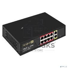Коммутатор ExeGate EDES-1010D.8PoE-96W, 8×100 Мбит/с PoE + 2×100 Мбит/с, неуправляемый