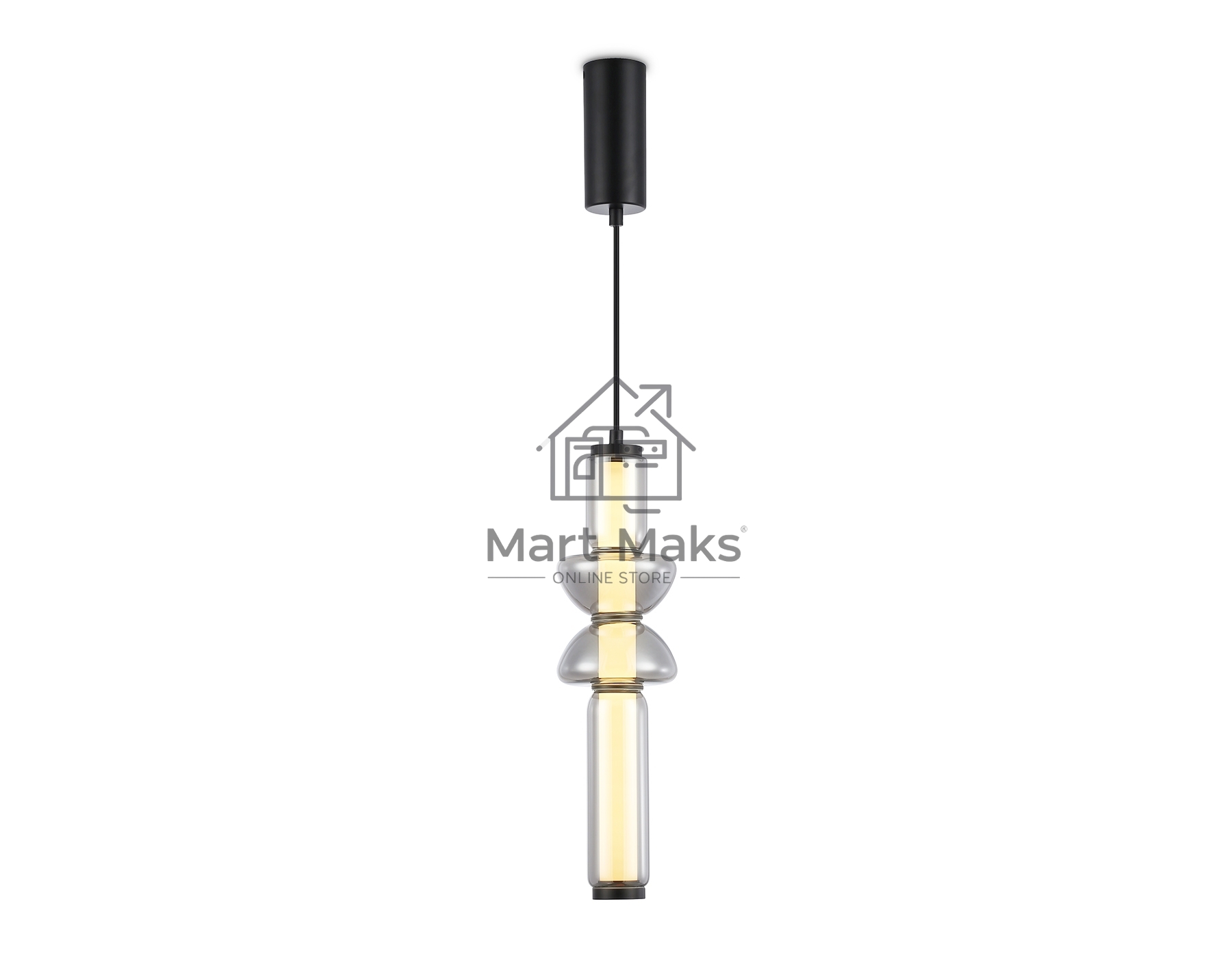Подвесной светодиодный светильник Ambrella light LH11021 BK/SM черный/дымчатый 17W 3000K D120*435