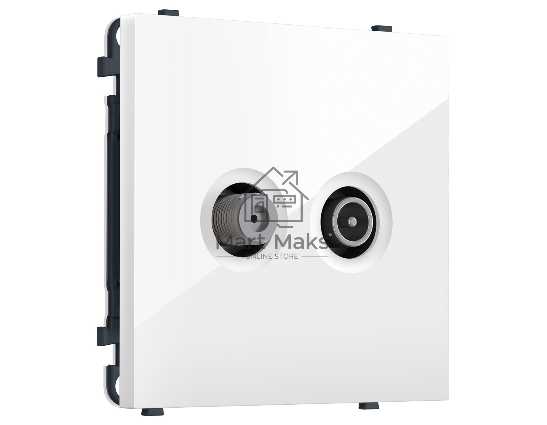 MS113310 Комплект механизма розетки TV оконечной + SAT SIGMA Белый глянец 5-862MHz 3.5dB/950-2150MHz 3.8dB QUANT PRO (SP1133, PR217)