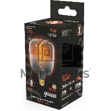 Лампа светодиодная Gauss Filament V140 5W 200lm 1800К Е27 black-clear flexible LED