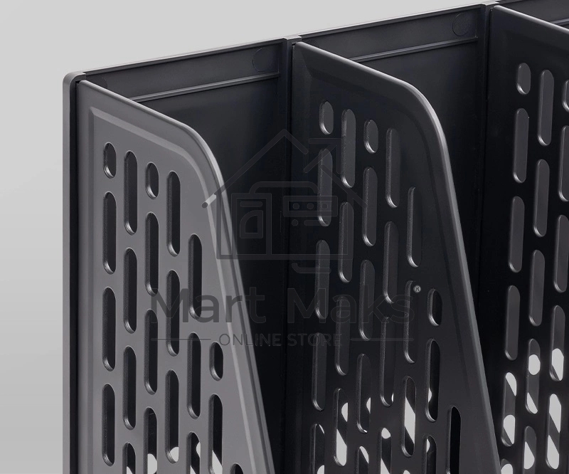 Лоток вертикальный Deli E9849 BLACK E9849 4 отд. сборный для бумаг 325x320x275мм черный, пластик, пластиковый пакет