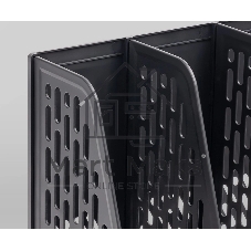 Лоток вертикальный Deli E9849 BLACK E9849 4 отд. сборный для бумаг 325x320x275мм черный, пластик, пластиковый пакет