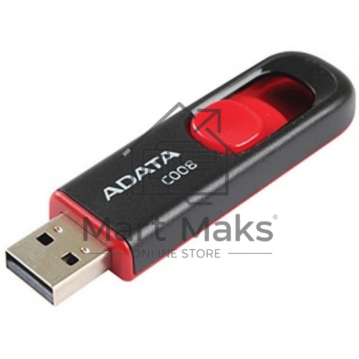 Флешка USB R/W ADATA R/W Flash Drive 32Gb С008 AC008-32G-RKD USB2.0, Black-Red