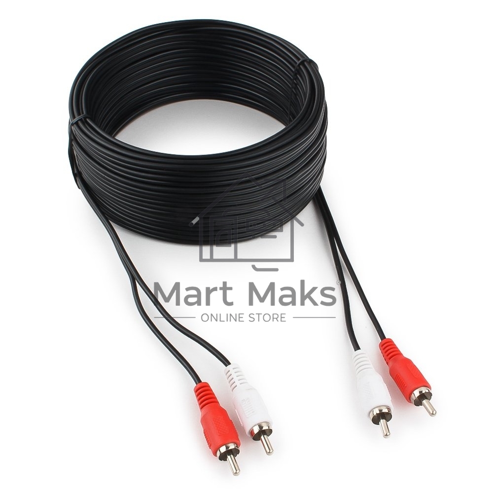 Кабель аудио Cablexpert CCA-2R2R-15M, 2xRCA - 2xRCA, 15м