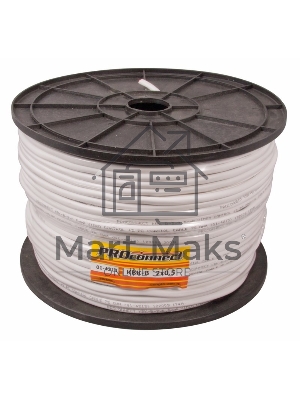 Кабель КВК-В-2+2x0,50 мм² (Cu/Cu) белый (бухта 200 м) PROconnect