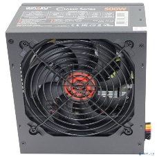 Блок питания Ginzzu CB500 12CM черный,24+4p,PCI-E, 4*SATA, 3*IDE,оплетка MB, кабель питания
