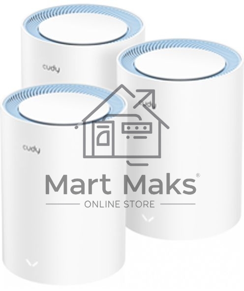Бесшовный Mesh роутер Cudy M1200(3-Pack) AC1200 10/100BASE-TX белый (упак.:3шт)