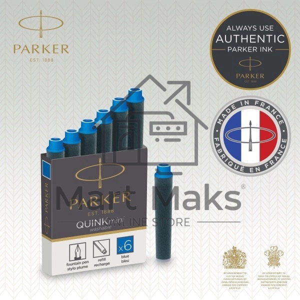 Картридж Parker Quink Z17 Mini (CW1950409) синие чернила, для ручек перьевых (6шт)