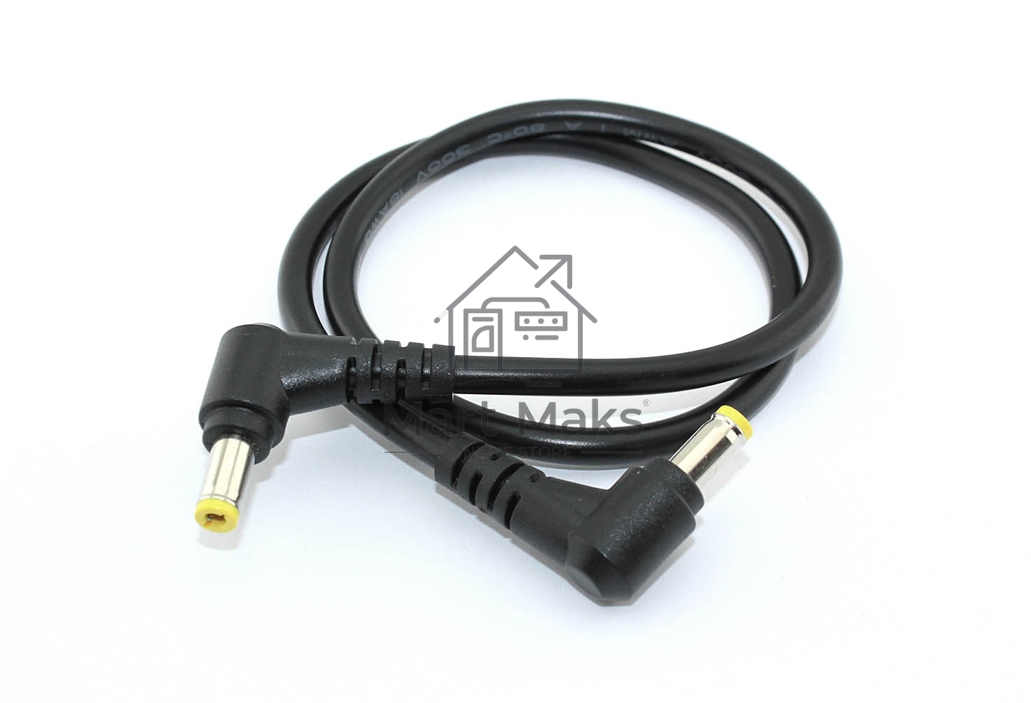 Кабель DC 5.5x2.5 18 AWG папа-папа 0,5 м с угловым штекером