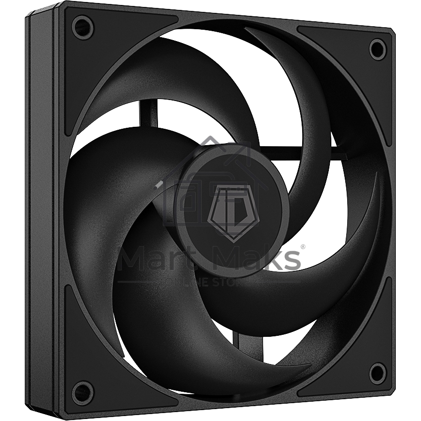 Вентилятор для корпуса ID-Cooling AS-120-K черный, 120 мм, 2000 об/мин, 27.2 дБ, 4 pin