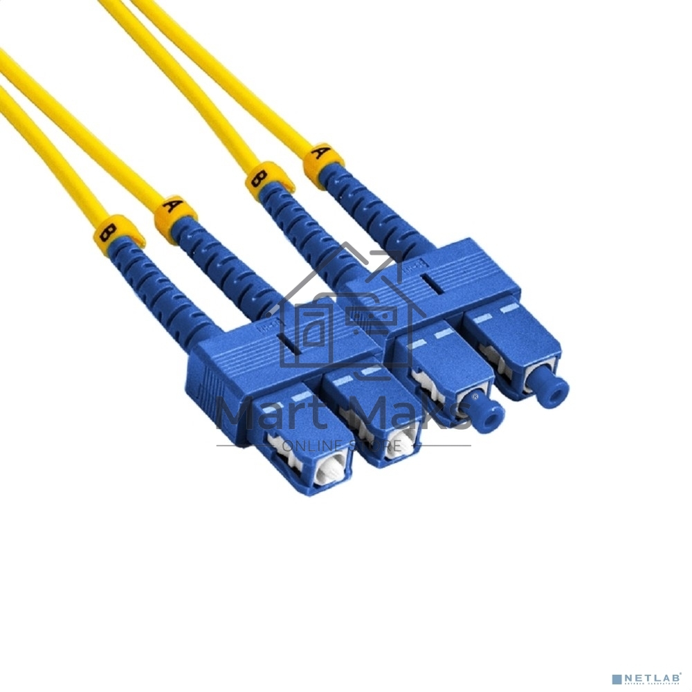 Патч-корд волоконно-оптический ExeGate FC-D-9-SC-SC-5M-LSZH (Шнур ВО SM 9/125 (OS2/G.652.D), SC/UPC-SC/UPC, Duplex, LSZH, 5м)