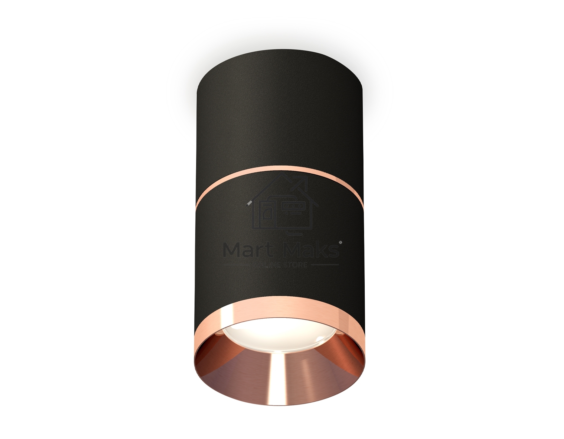 Светильник Ambrella Light XS7402201 SBK/PPG черный песок/золото розовое полированное MR16 GU5.3 (C7402, A2073, C7402, N7035)