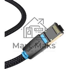 Патч-корд Vention прямой SFTP cat.8 RJ45 - 8м. Черный Тканевая оплетка