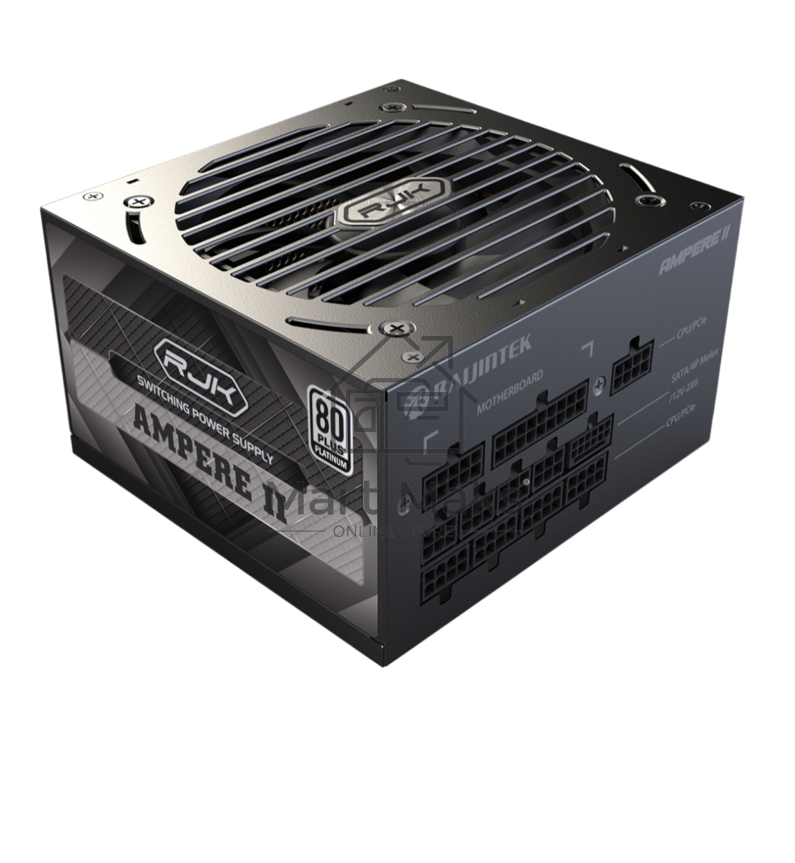 Блок питания RAIJINTEK AMPERE II 1000W, 1000Вт, 80+ Platinum, 120мм, модульный, черный