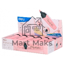 Текстовыделитель Deli EU356-PK Macaron, скошенный пишущий наконечник, 1-5мм, розовый пастельный