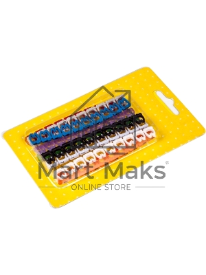 Набор цветных маркировочных кабельных клипс с цифрами, для кабелей диаметром до 5.5 мм