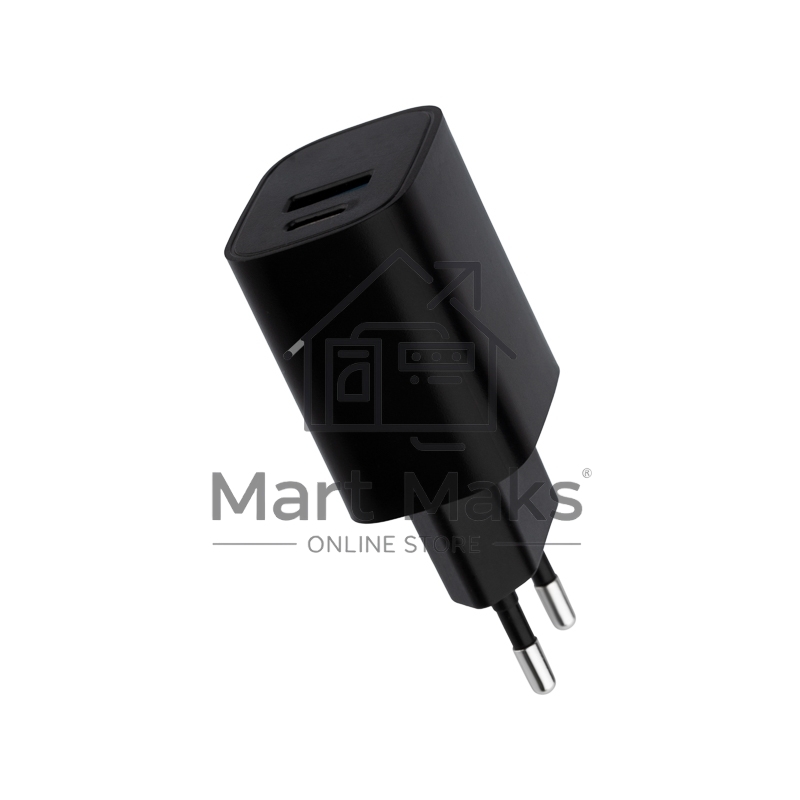 Сетевое зарядное устройство Rexant USB + Type-C, 5V, 2.4 A, черный